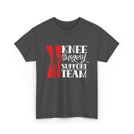 Knee Surgery Support Team Recovery T-Shirt - Dark Heather