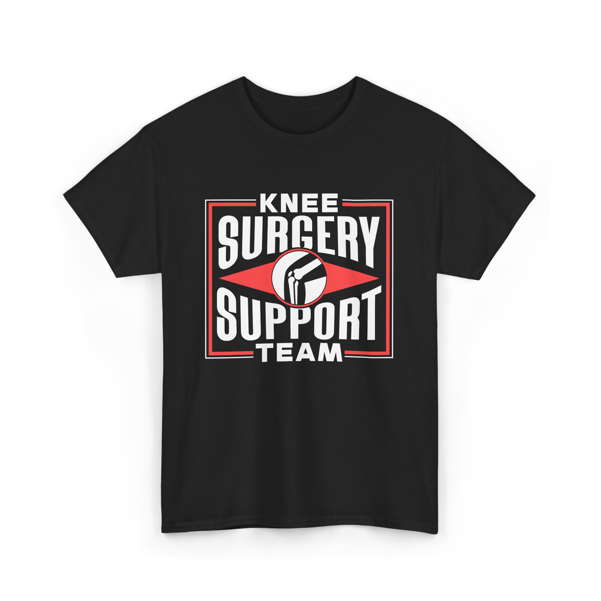 Knee Surgery Support Team Recovery T-Shirt - Black