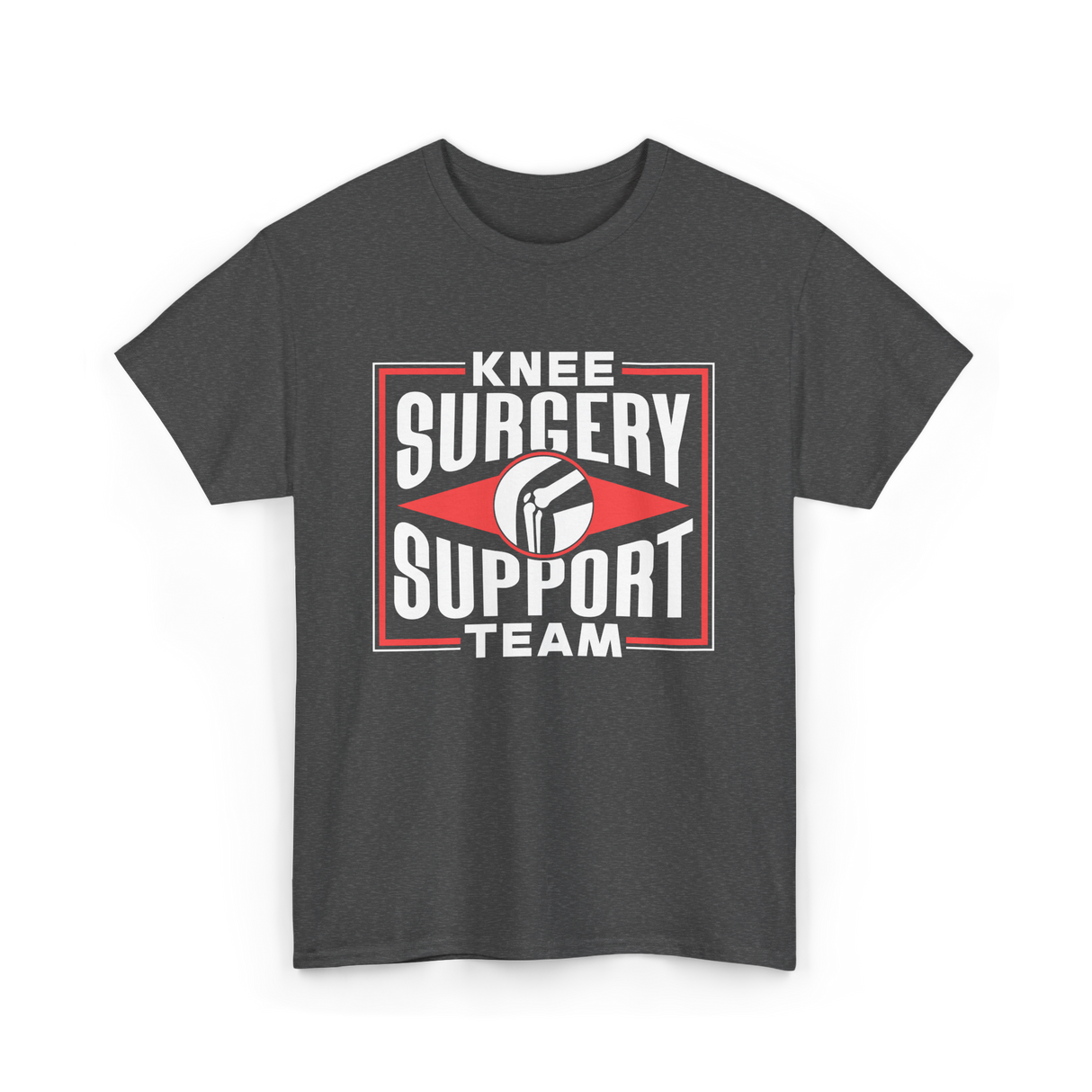 Knee Surgery Support Team Recovery T-Shirt - Dark Heather