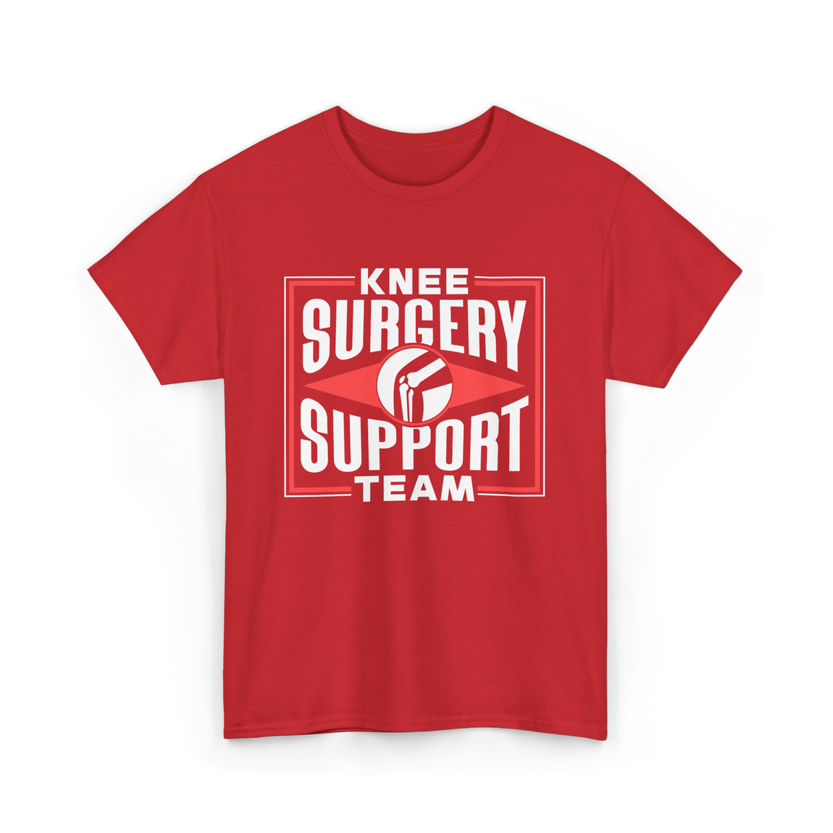 Knee Surgery Support Team Recovery T-Shirt - Red