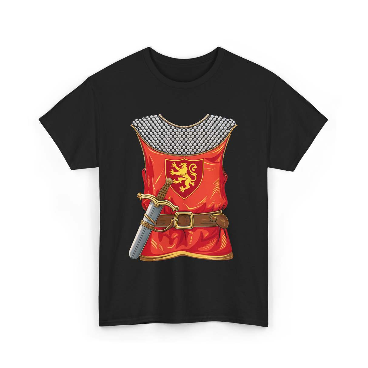 Knight Armor Sword Knight T-Shirt - Black