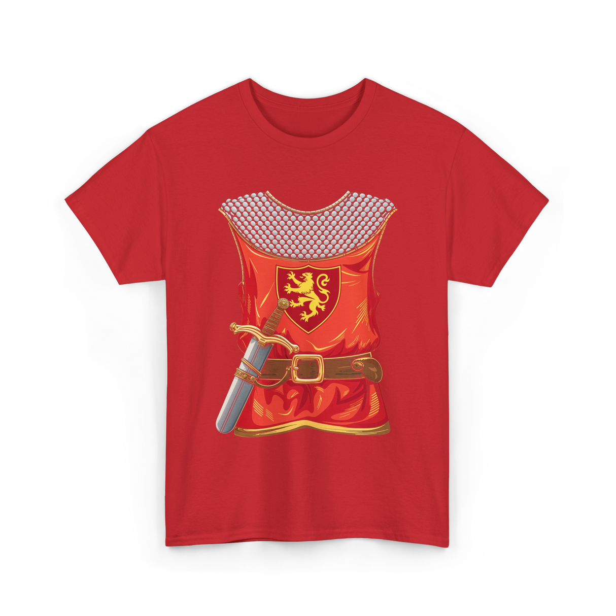 Knight Armor Sword Knight T-Shirt - Red