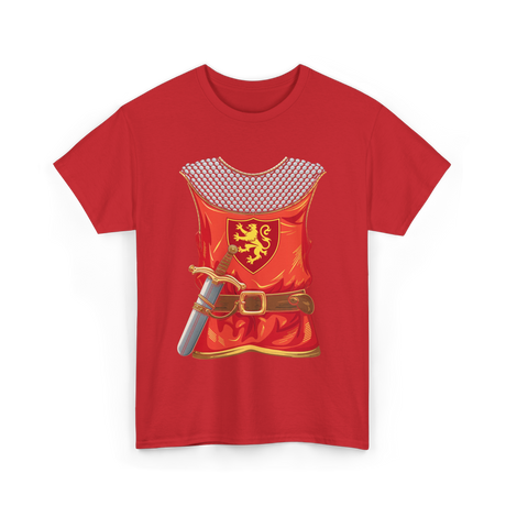 Knight Armor Sword Knight T-Shirt - Red