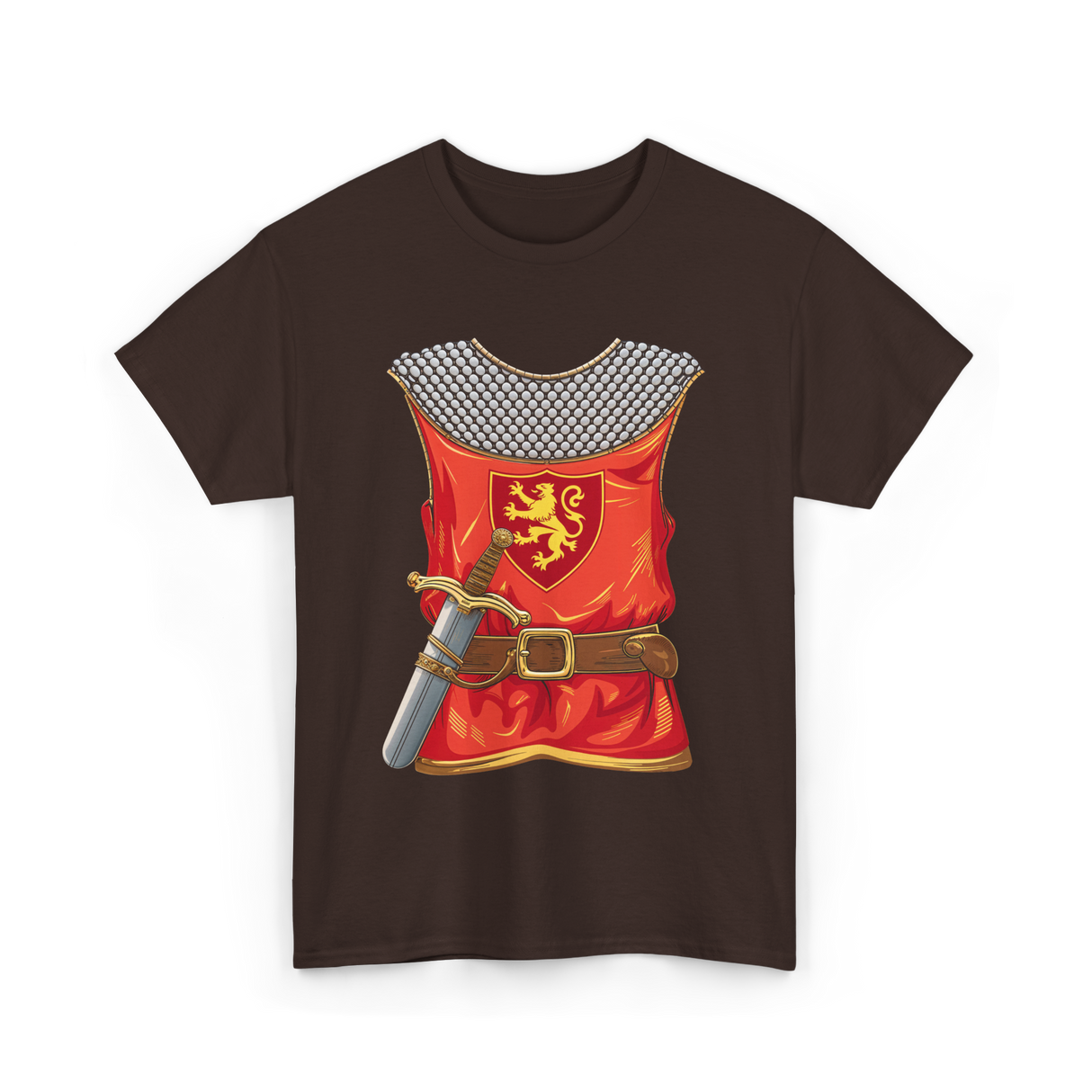 Knight Armor Sword Knight T-Shirt - Dark Chocolate