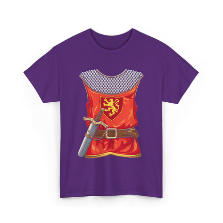 Knight Armor Sword Knight T-Shirt - Purple