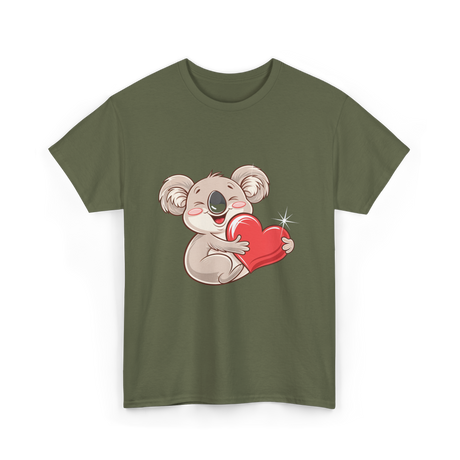 Koala Love Wildlife Koala Bear T-Shirt - Military Green