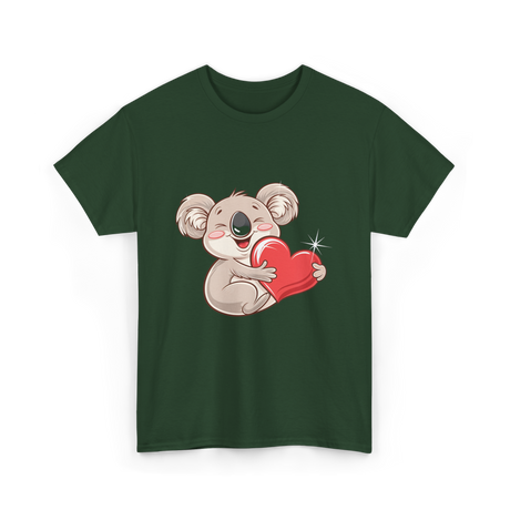 Koala Love Wildlife Koala Bear T-Shirt - Forest Green