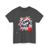 Koi Carp Cherry Blossom Art T-Shirt - Dark Heather