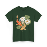 Koi Fish Lotus Pond Carp T-Shirt - Forest Green