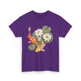 Koi Fish Lotus Pond Carp T-Shirt - Purple