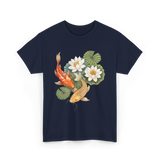 Koi Fish Lotus Pond Carp T-Shirt - Navy