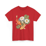 Koi Fish Lotus Pond Carp T-Shirt - Red