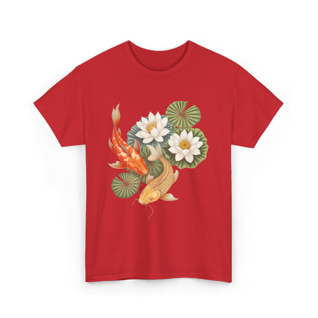 Koi Fish Lotus Pond Carp T-Shirt - Red