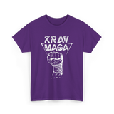 Krav Maga Fist Martial Arts Fighter T-Shirt - Purple