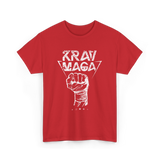 Krav Maga Fist Martial Arts Fighter T-Shirt - Red