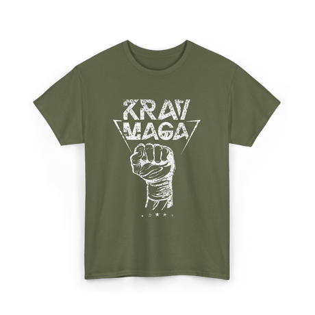 Krav Maga Fist Martial Arts Fighter T-Shirt - Military Green