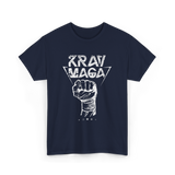 Krav Maga Fist Martial Arts Fighter T-Shirt - Navy