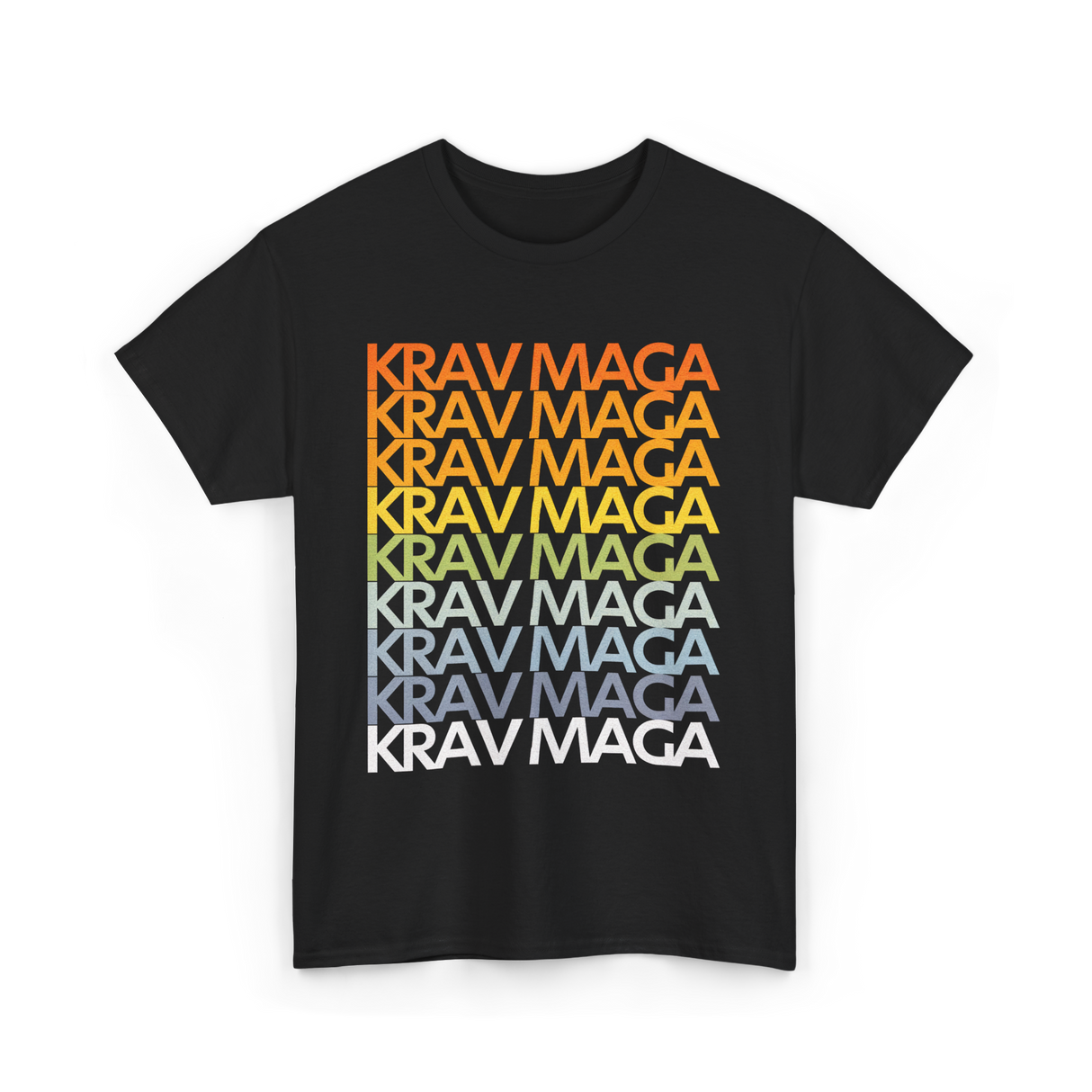 Krav Maga Retro Style Martial Arts T-Shirt - Black