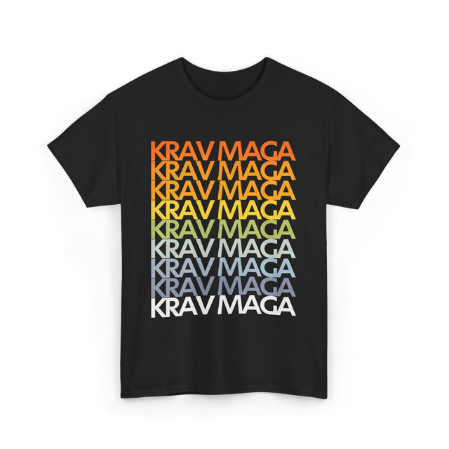 Krav Maga Retro Style Martial Arts T-Shirt - Black