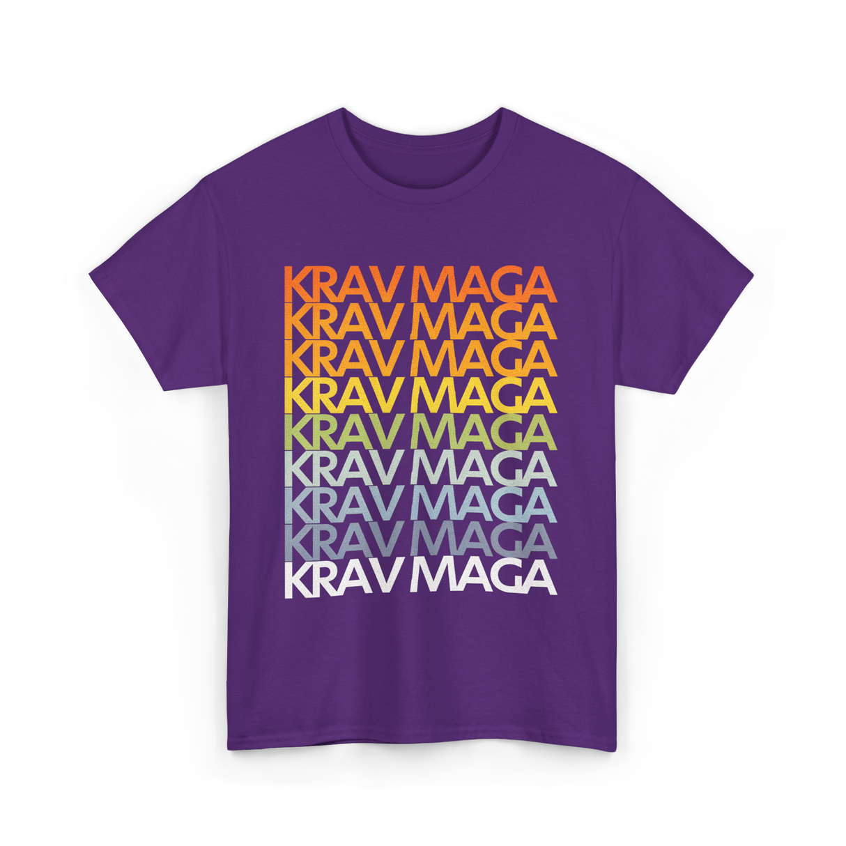 Krav Maga Retro Style Martial Arts T-Shirt - Purple