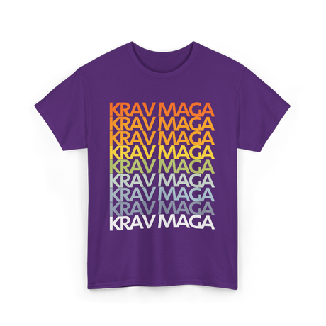 Krav Maga Retro Style Martial Arts T-Shirt - Purple