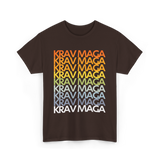 Krav Maga Retro Style Martial Arts T-Shirt - Dark Chocolate