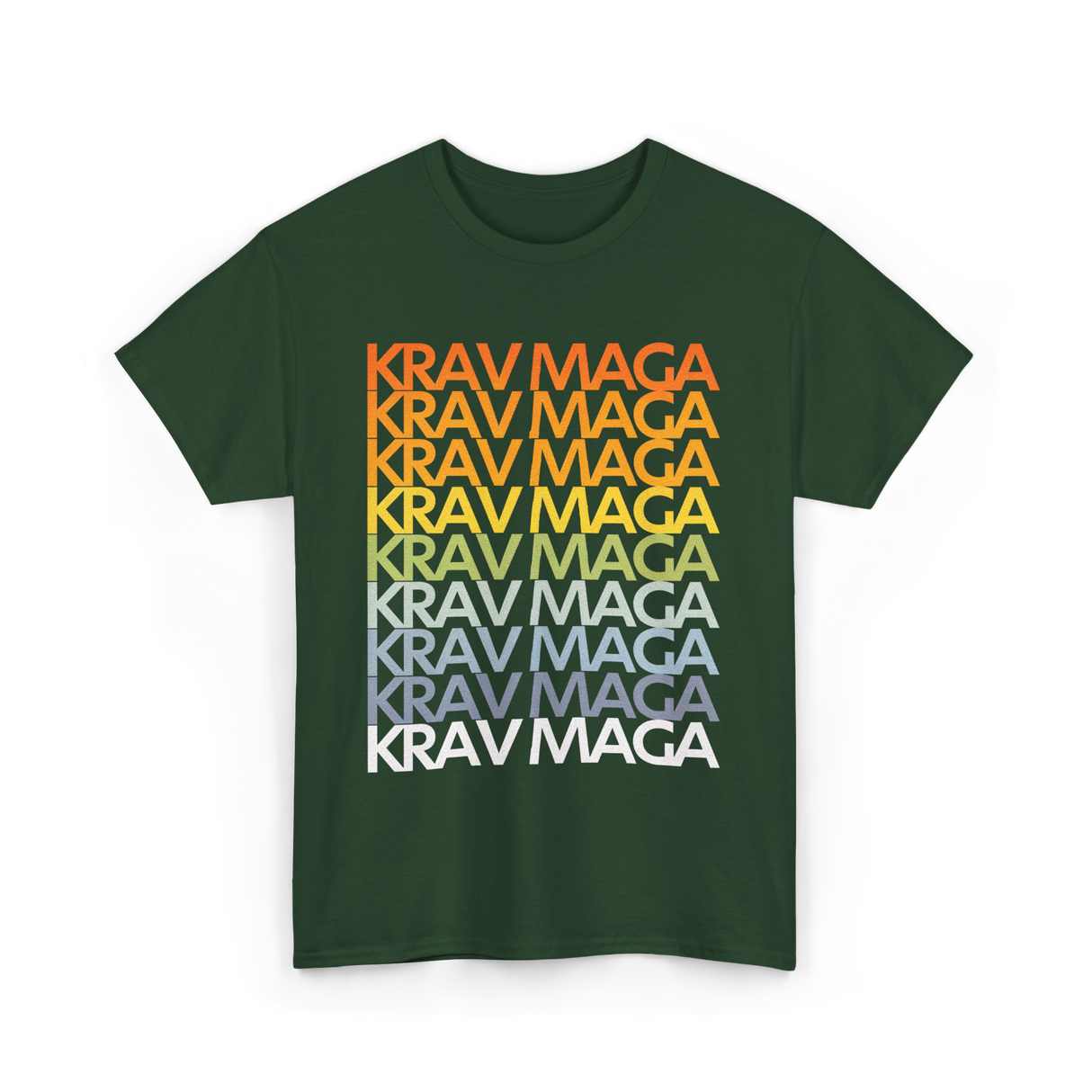 Krav Maga Retro Style Martial Arts T-Shirt - Forest Green