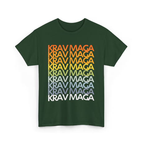 Krav Maga Retro Style Martial Arts T-Shirt - Forest Green