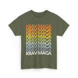 Krav Maga Retro Style Martial Arts T-Shirt - Military Green