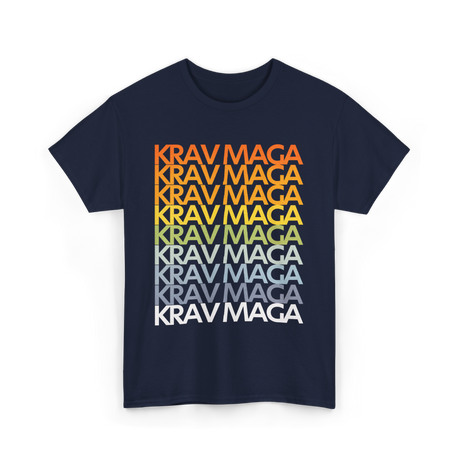 Krav Maga Retro Style Martial Arts T-Shirt - Navy