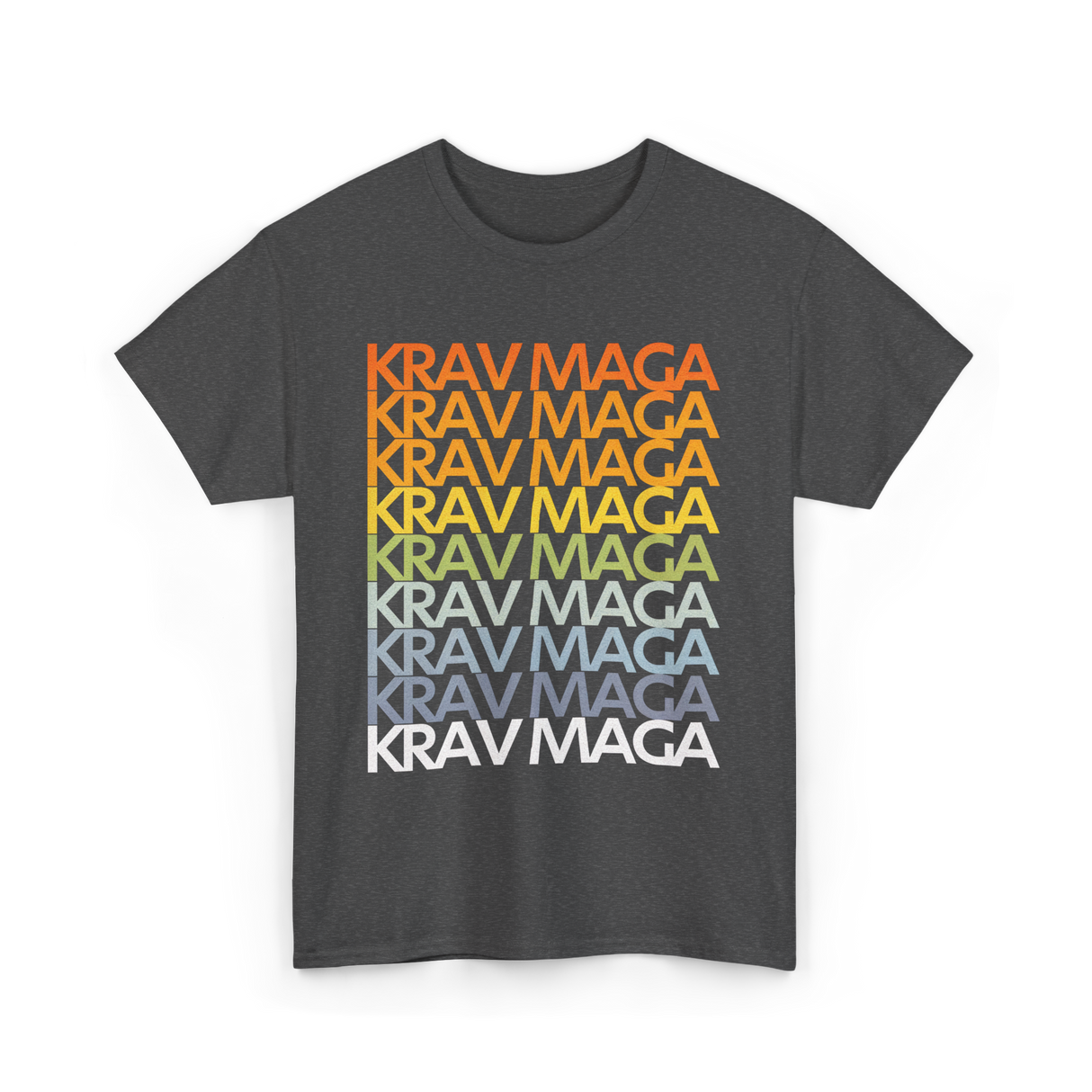 Krav Maga Retro Style Martial Arts T-Shirt - Dark Heather