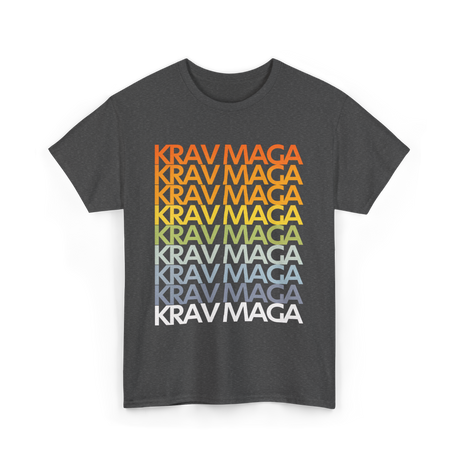 Krav Maga Retro Style Martial Arts T-Shirt - Dark Heather