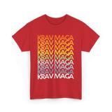 Krav Maga Retro Style Martial Arts T-Shirt - Red