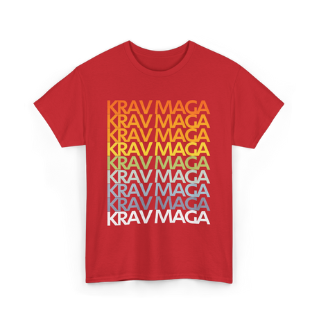 Krav Maga Retro Style Martial Arts T-Shirt - Red