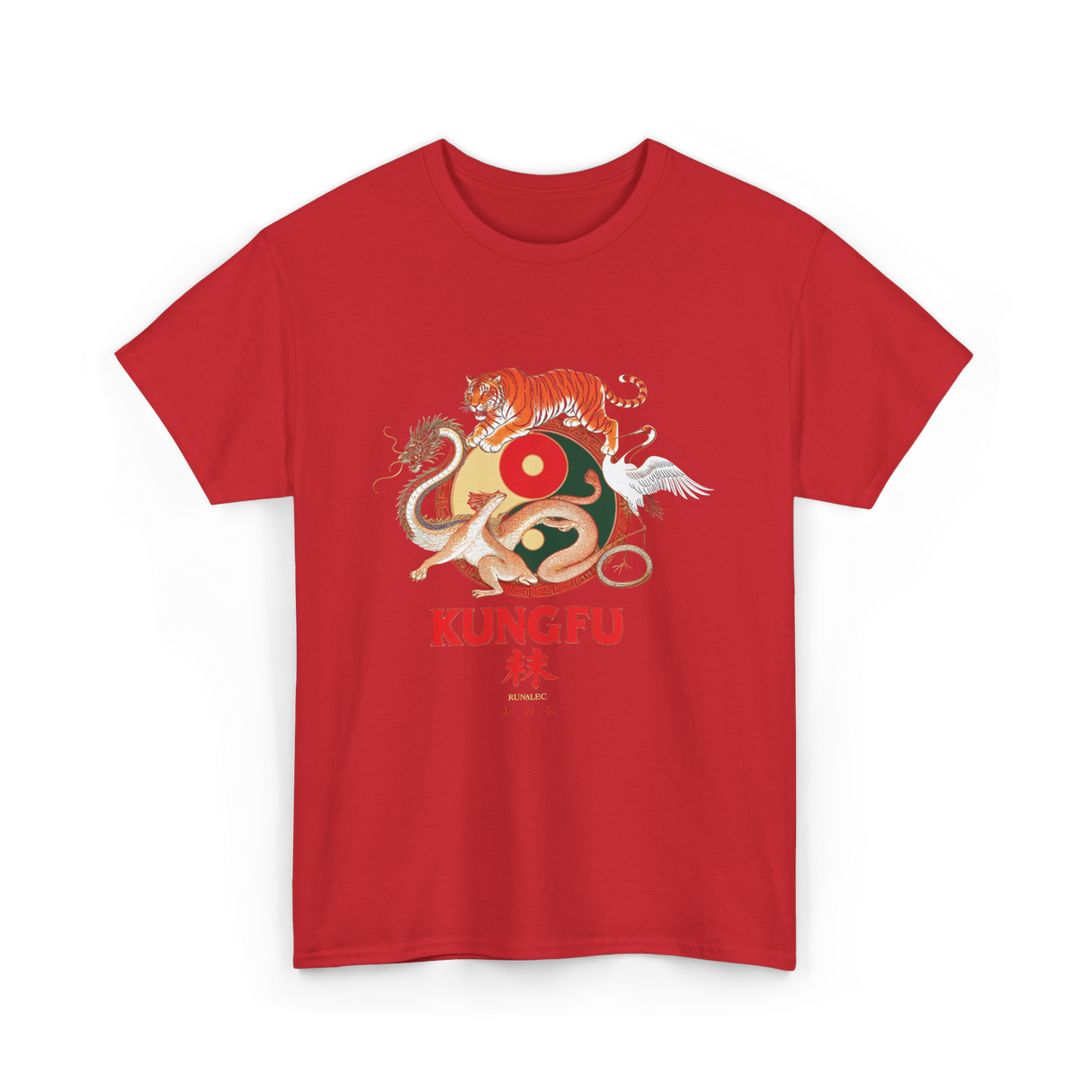 Kung Fu Five Animals Kungfu T-Shirt - Red