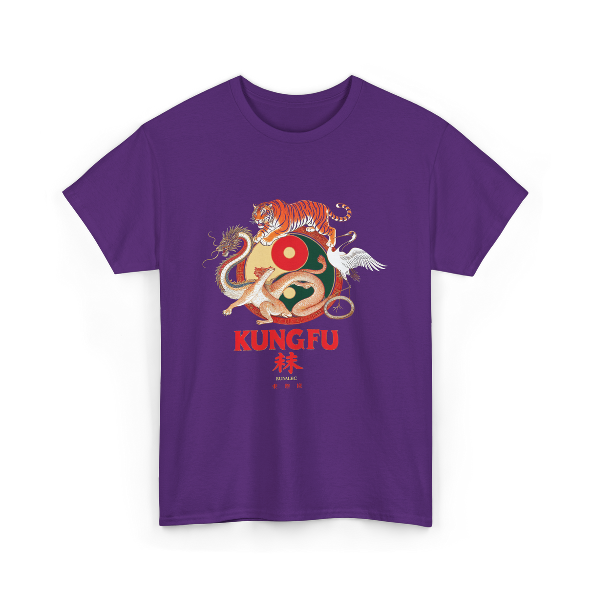 Kung Fu Five Animals Kungfu T-Shirt - Purple