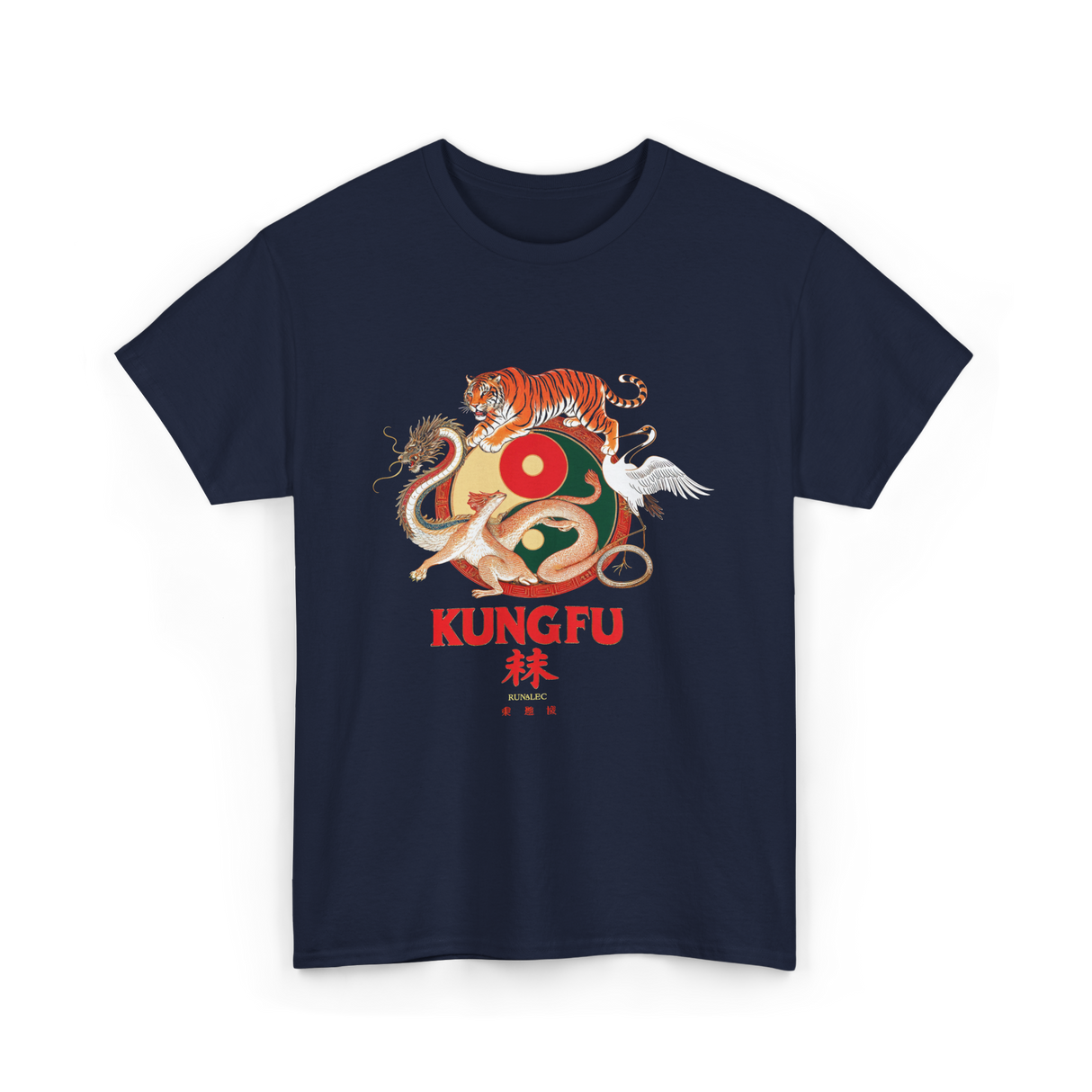 Kung Fu Five Animals Kungfu T-Shirt - Navy