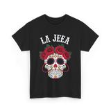 La Jefa Sugar Skull Mexican T-Shirt - Black