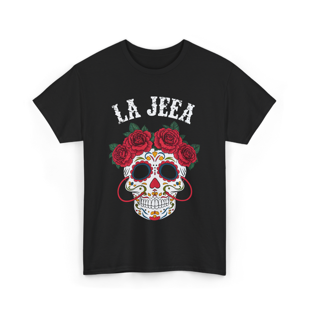 La Jefa Sugar Skull Mexican T-Shirt - Black