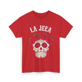 La Jefa Sugar Skull Mexican T-Shirt - Red