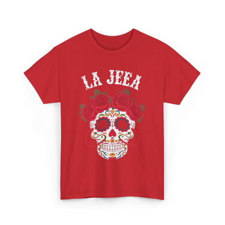 La Jefa Sugar Skull Mexican T-Shirt - Red