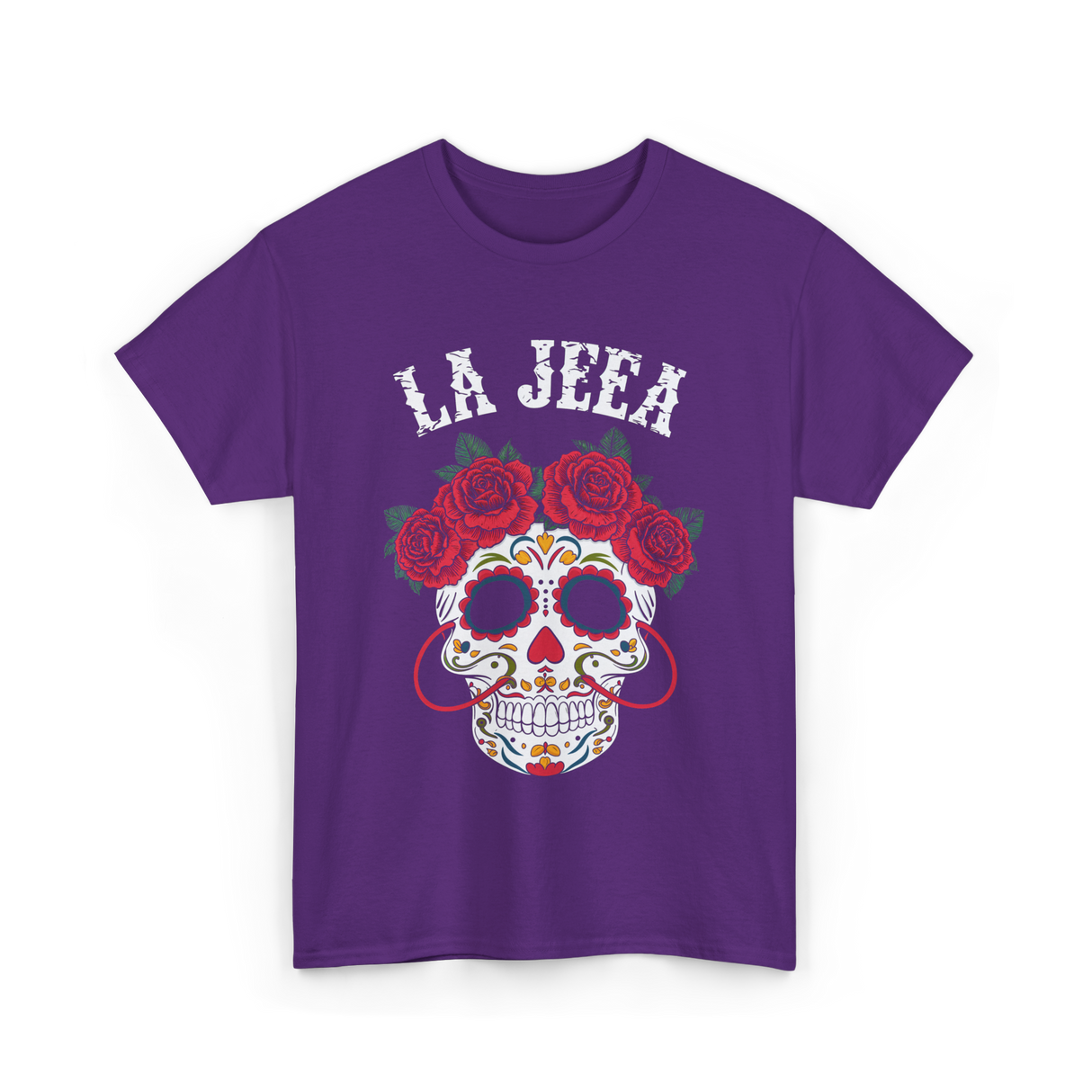 La Jefa Sugar Skull Mexican T-Shirt - Purple