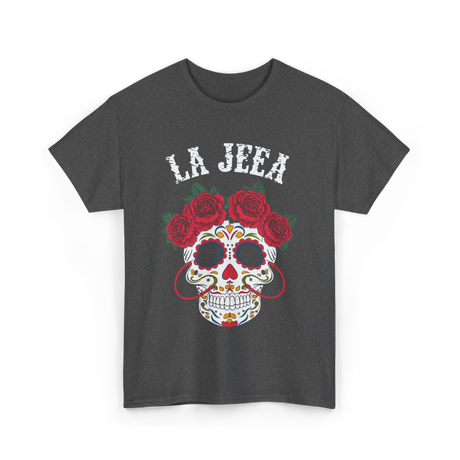 La Jefa Sugar Skull Mexican T-Shirt - Dark Heather