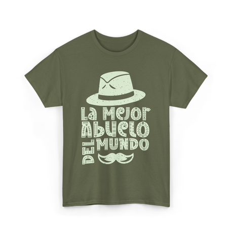 La Mejor Abuelo Del Mundo Grandpa T-Shirt - Military Green