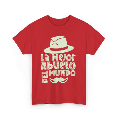 La Mejor Abuelo Del Mundo Grandpa T-Shirt - Red