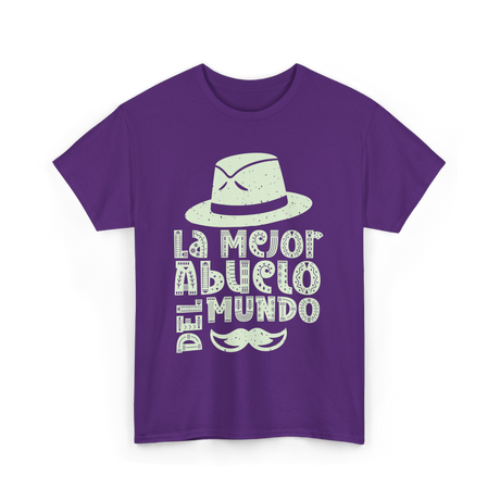 La Mejor Abuelo Del Mundo Grandpa T-Shirt - Purple