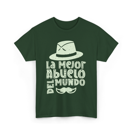 La Mejor Abuelo Del Mundo Grandpa T-Shirt - Forest Green