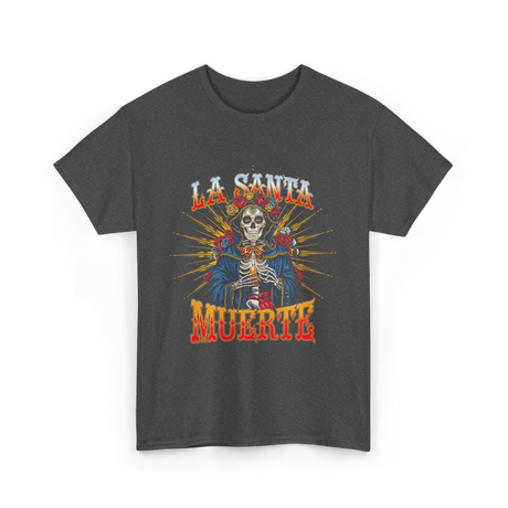 La Santa Muerte Skull Art T-Shirt - Dark Heather