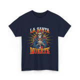 La Santa Muerte Skull Art T-Shirt - Navy