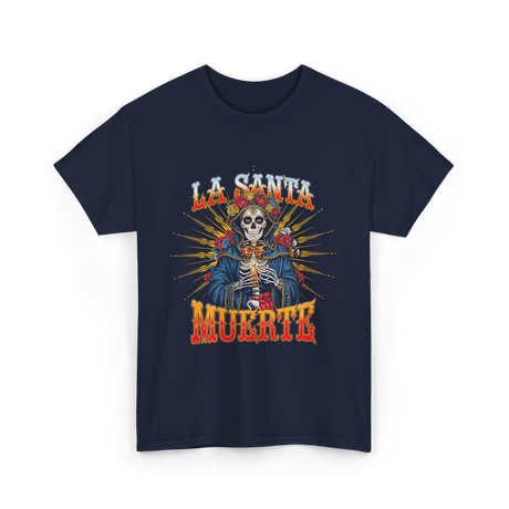 La Santa Muerte Skull Art T-Shirt - Navy